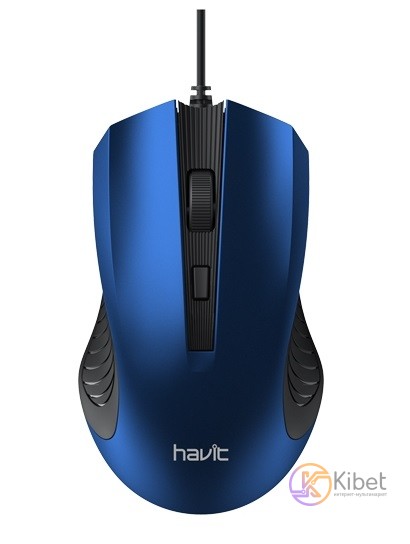 Мышь Havit HV-MS752 Black Blue, Optical, USB, 800 1200 dpi