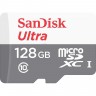 Карта памяти microSDXC, 128Gb, SanDisk Ultra, Class10 UHS-I U1 A1, SD адаптер, 1