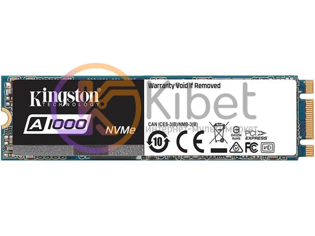 Твердотельный накопитель M.2 240Gb, Kingston A1000, PCI-E 2x, TLC 3D NAND, 1500