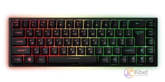 Клавиатура 2E KG350 GAMING, Black, USB, мембранная, компактная, RGB-подсветка (3