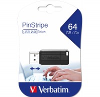USB Флеш накопитель 64Gb Verbatim PinStripe, Black (49065)