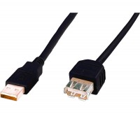 Кабель-удлинитель USB 2.0 (AM) - USB 2.0 (AF), Black, 5 м, Assmann (AK-300202-05
