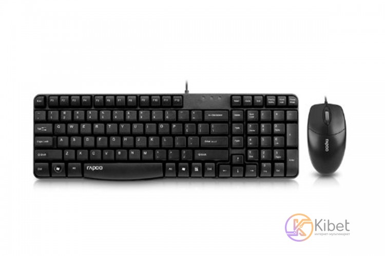 Комплект Rapoo NX1820 Black, Optical, USB, клавиатура+мышь