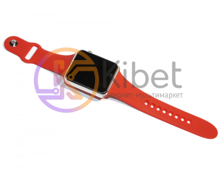 Умные часы SmartWatch A1 Red, цветной сенсорный экран 1.54', совместимость iOS A