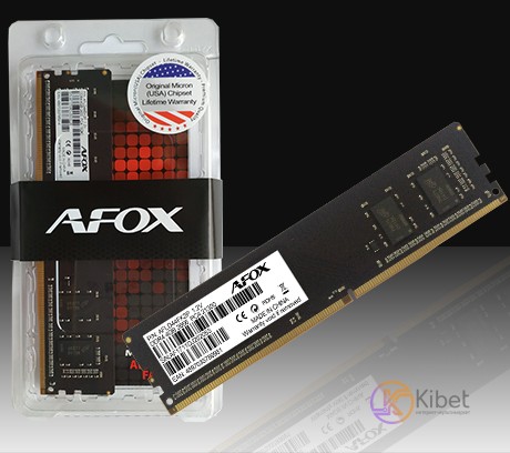 Модуль памяти 4Gb DDR4, 2666 MHz, AFOX, CL19, 1.2V (AFLD44FK1P)