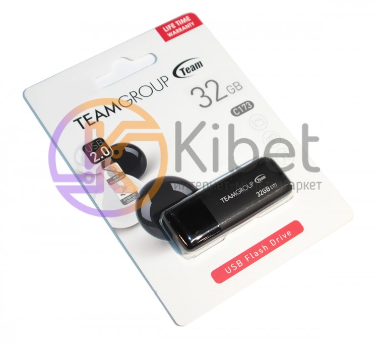 USB Флеш накопитель 32Gb Team C173 Pearl Black TC17332GB01