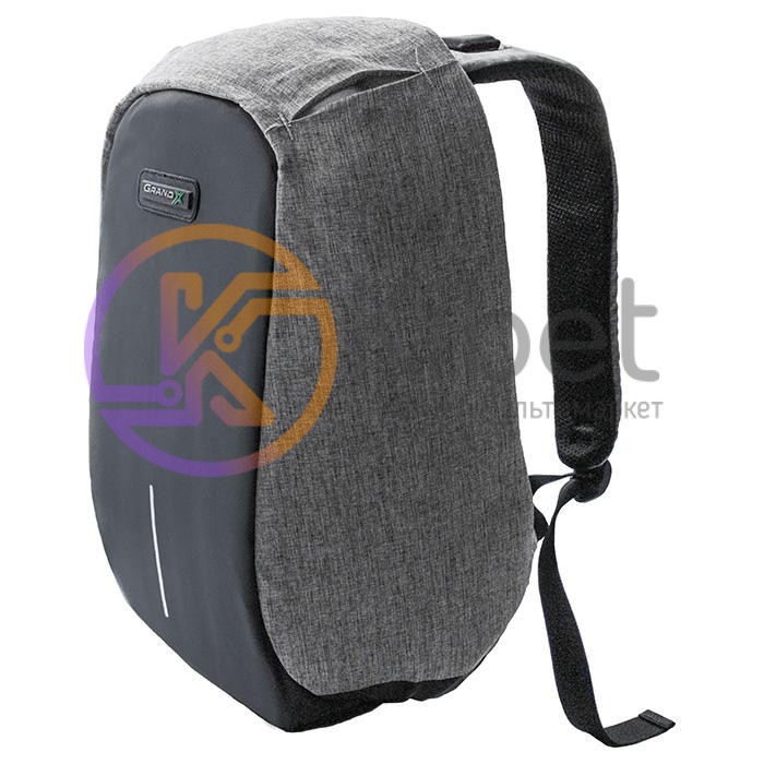 Рюкзак для ноутбука 16' Grand-X RS-525, Black Grey, с защитой от проникновения и