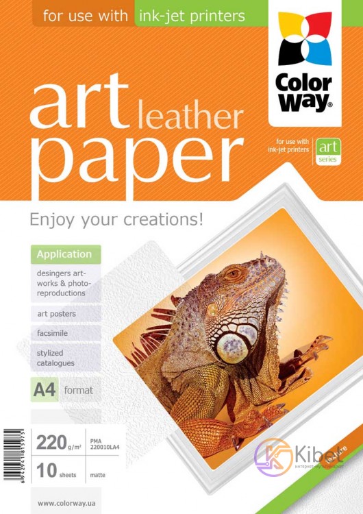 Фотобумага ColorWay 'Art', матовая, с тесненной фактурой имитации кожи, A4, 220