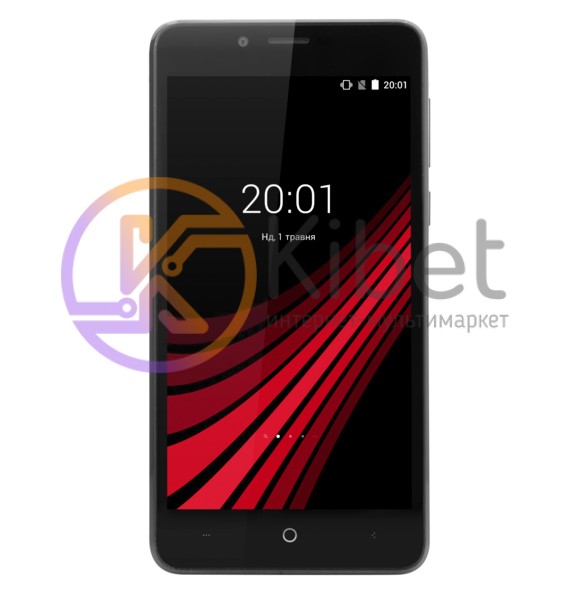 Смартфон Ergo B501 Maximum Black, 2 Sim, сенсорный емкостный 5' (1280x720) IPS,