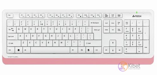 Клавиатура A4tech Fstyler FK10, Sleek MMedia Comfort, USB, White-Pink, (US+Ukrai