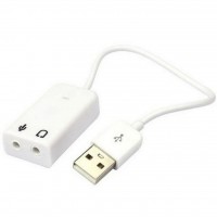 Звуковая карта USB 2.0, 7.1, Dynamode C-Media 108 White, 90 дБ, Xear 3D, Bulk (U