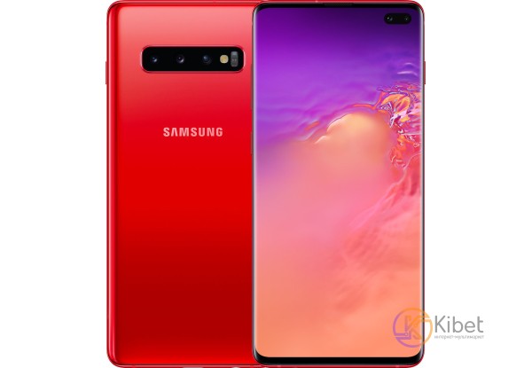 Смартфон Samsung Galaxy S10 Plus, Red, 2 NanoSim, 6.4' (3040x1440) Dynamic AMOLE