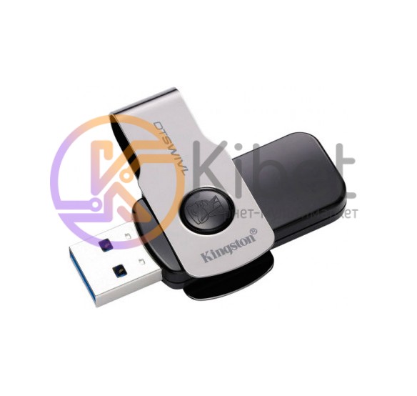 USB 3.0 Флеш накопитель 32Gb Kingston DT Swivel Design Metal Black, DTSWIVL 32GB