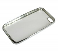 Накладка силиконовая для смартфона Apple iPhone 5 Transparent, с окантовкой сере