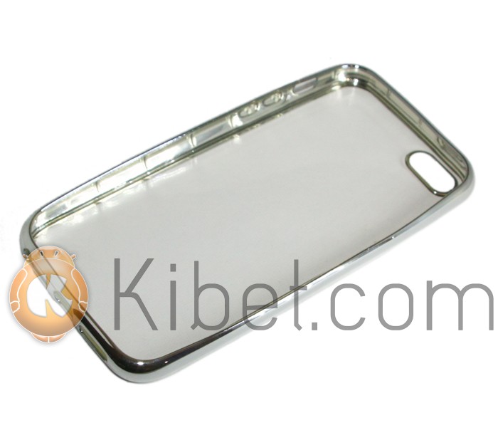 Накладка силиконовая для смартфона Apple iPhone 5 Transparent, с окантовкой сере