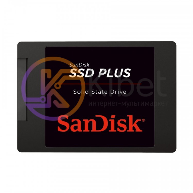 Твердотельный накопитель 1Tb, SanDisk SSD Plus, SATA3, 2.5', TLC, 535 450 MB s (