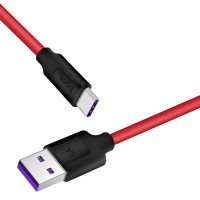 Кабель USB - USB 3.1 Type C, Hoco X11 Rapid, Black-Red, 1.2 м, 5A