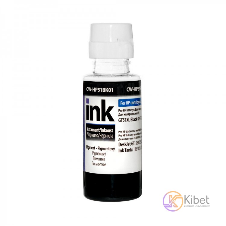 Чернила ColorWay HP Ink Tank 115 315 415, Black Pigment, 100 мл (CW-HP51BK01)