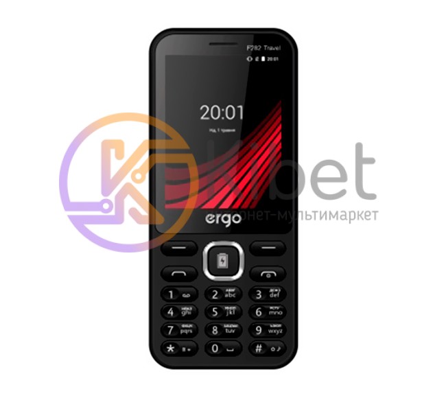 Мобильный телефон Ergo F282 Travel Black, 2 Sim, 2.8' TFT 240*320, MicroSD (Max
