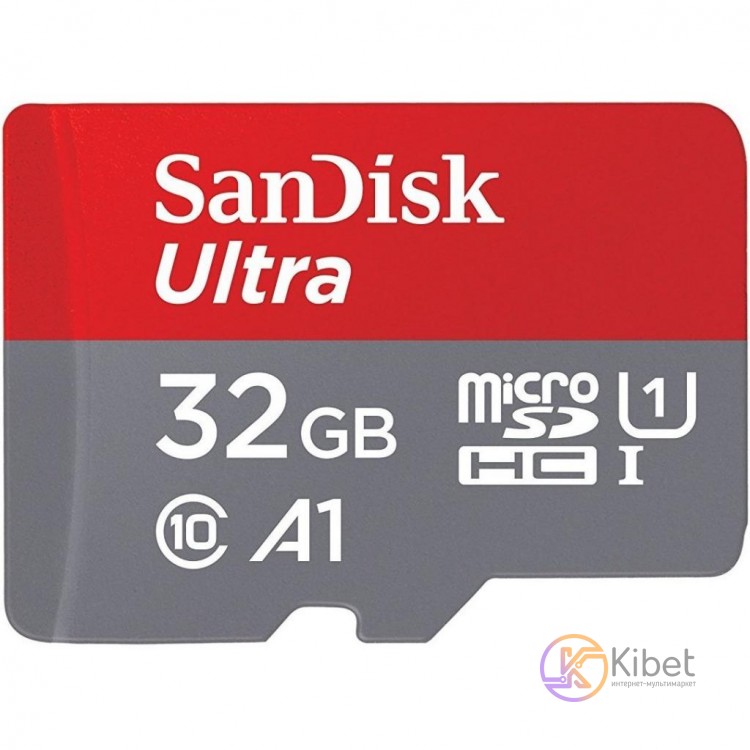 Карта памяти microSDHC, 32Gb, Class10 UHS-I, SanDisk Ultra A1, без адаптера (SDS