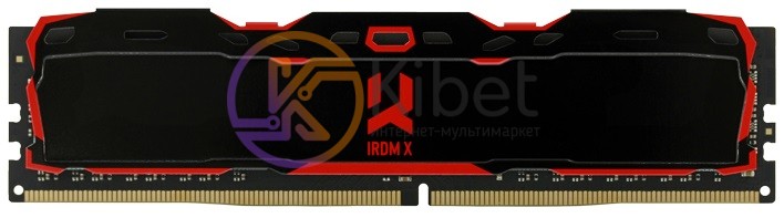 Модуль памяти 16Gb DDR4, 3000 MHz, Goodram IRDM X, Black, 16-18-18, 1.2V, с ради