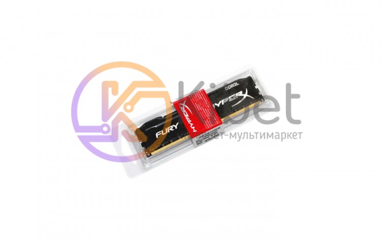 Модуль памяти 8Gb DDR3, 1600 MHz (PC3-12800), Kingston HyperX Fury, Black, 10-10