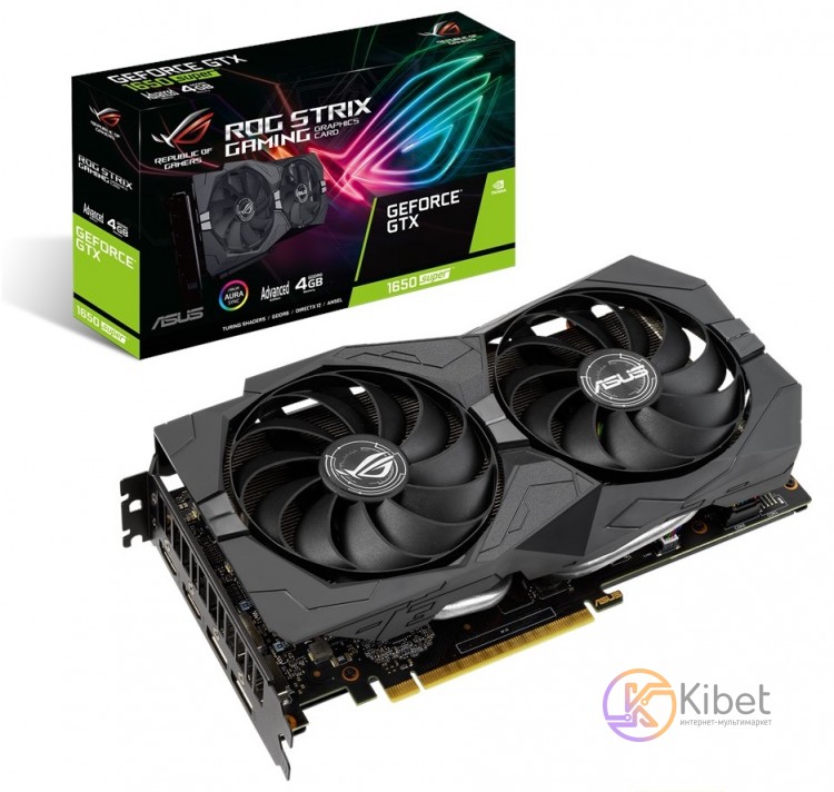 Видеокарта GeForce GTX 1650 SUPER, Asus, ROG GAMING Advanced Edition, 4Gb DDR6,