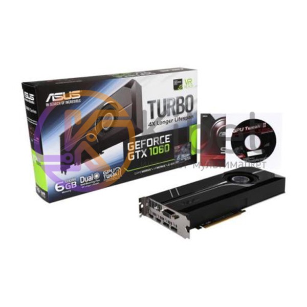 Видеокарта GeForce GTX1060, Asus, 6Gb DDR5, 192-bit, DVI 2xHDMI 2xDP, 1708 8008