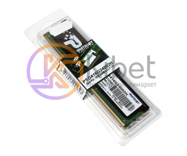Модуль памяти 16Gb DDR4, 2400 MHz, Patriot, 15-15-15-35, 1.2V, с радиатором (PSD