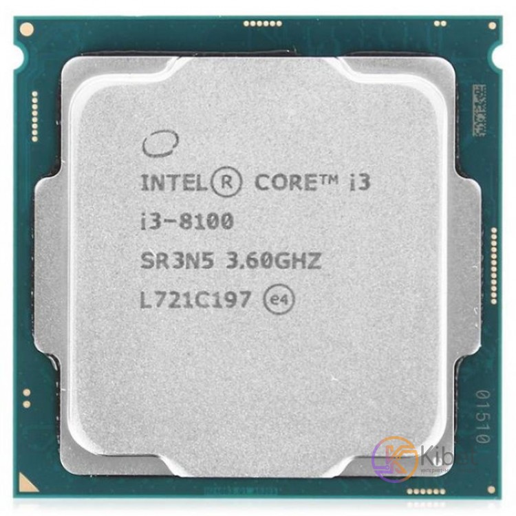 Процессор Intel Core i3 (LGA1151) i3-8100, Tray, 4x3,6 GHz, UHD Graphic 630 (110
