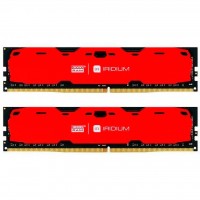Модуль памяти 8Gb x 2 (16Gb Kit) DDR4, 2400 MHz, Goodram Iridium, Red, 15-15-15,