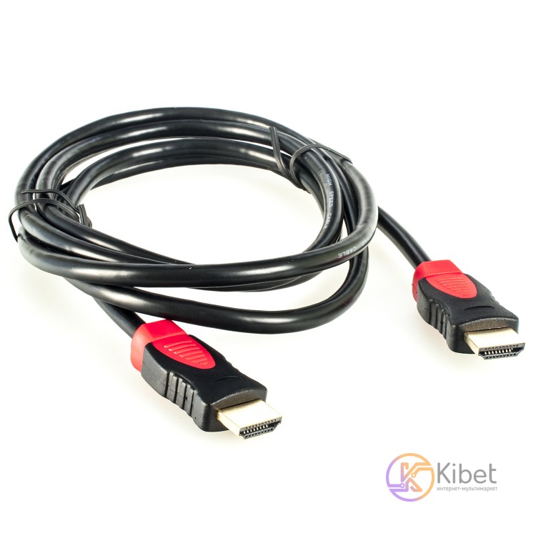 Кабель HDMI - HDMI 1.8 м Patron Black Red, V1.4, позолоченные коннекторы (PN-HDM