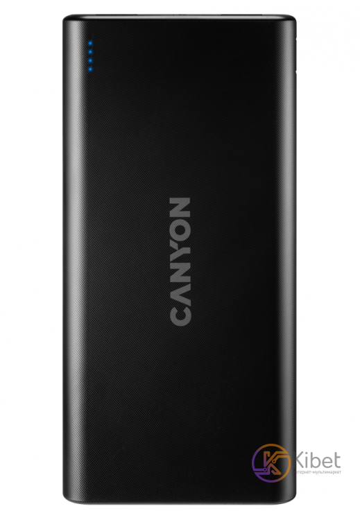 Универсальная мобильная батарея 10000 mAh, Canyon PB-106, Black, 2xUSB (5V 2.1