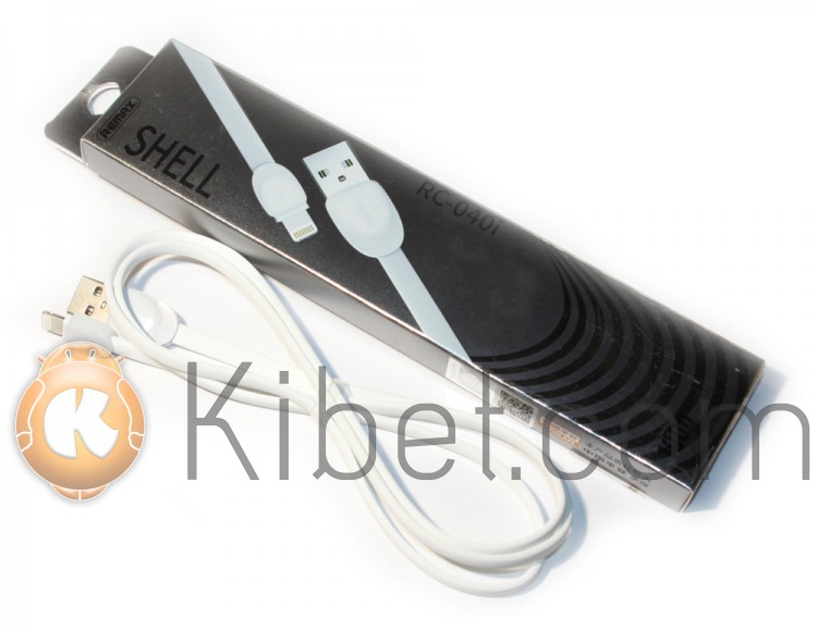 Кабель Remax USB 2.0 Shell Lightning white, for Apple (RC-040i)