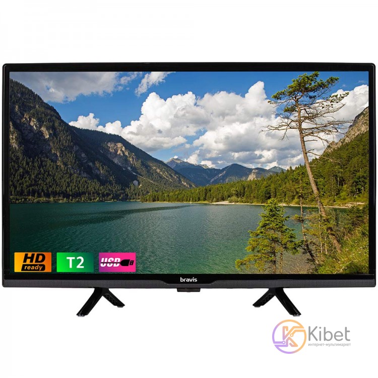 Телевизор 24' Bravis LED-24G5000, 1366x768 60Hz, DVB-T2, HDMI, USB, VESA 200x100