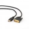 Кабель HDMI на DVI 10.0 м. Cablexpert CC-HDMI-DVI-10MC V1.3 19-пин, позолоч, 10