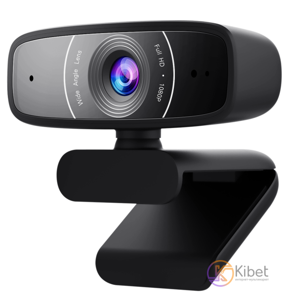 Веб-камера Asus Webcam C3, Black, 1920x1080 30 fps, микрофон с фильтрацией окруж