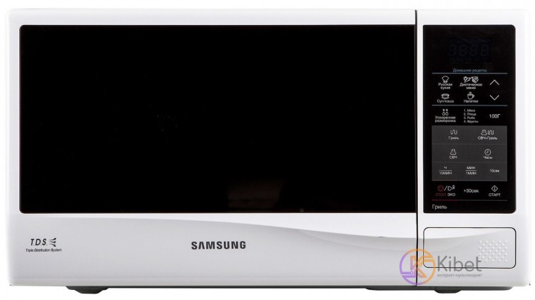 Микроволновая печь Samsung GE83KRW-2 BW White, 800W, 23 л, с грилем, 6 уровней м