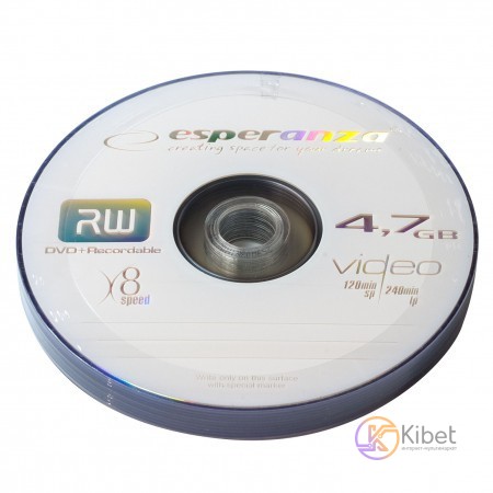 Диск DVD+R 10 Esperanza, 4.7Gb, 16x, Bulk Box