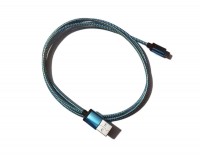 Кабель USB - microUSB, NoName, Gold Blue, 1 м, алюминиевые коннектора, оплетка