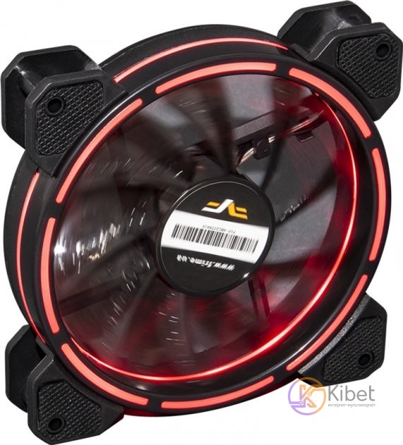 Вентилятор 120 мм, Frime 'Iris', Black, 120х120х25 мм, Red LED подсветка (Ring),
