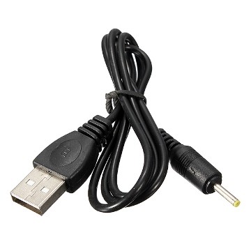 Кабель USB - DC 2.5, Black, 0.7 м, 5V 2A, Bulk