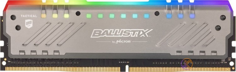 Модуль памяти 8Gb DDR4, 3200 MHz, Crucial Ballistix Tactical Tracer RGB, Gray, 1
