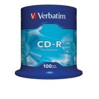 Диск CD-R 100 Verbatim, 700Mb, 52x, Extra, Cake Box (43411)