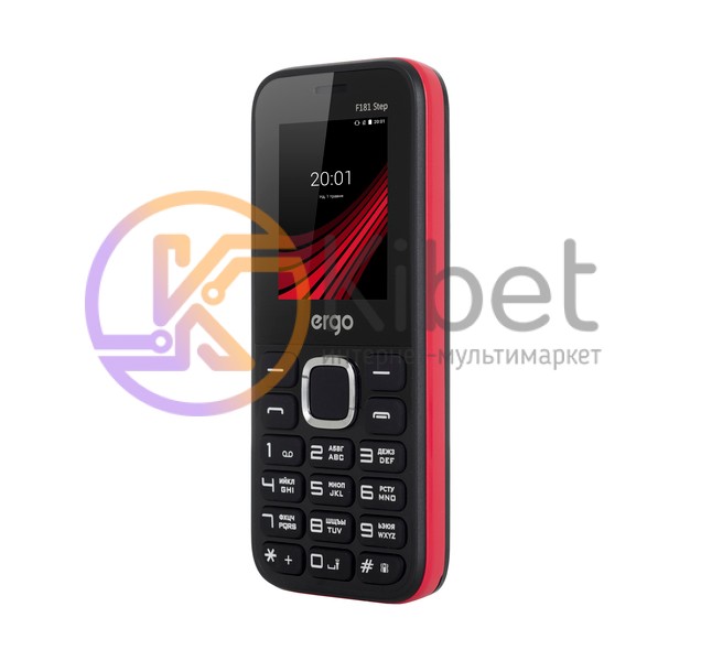 Мобильный телефон Ergo F181 Step Red, 2 Sim, 1.77' (160x128 ), microSD (max 8Gb)