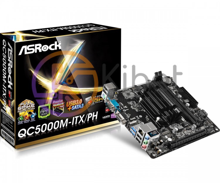 Материнская плата с процессором AsRock QC5000M-ITX PH, AMD A4-5000 (4x1.50GHz),