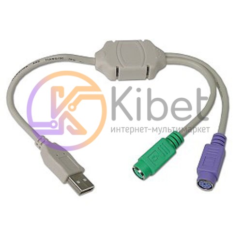 Переходник с USB на 2x PS 2 Cablexpert UAPS12