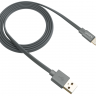 Кабель USB - Lightning, Canyon, Grey, 1 м, 2.4A, плоский, Apple MFi стандарт (