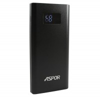 Универсальная мобильная батарея 10000 mAh, Aspor A387S (2.4A, 2USB) Black