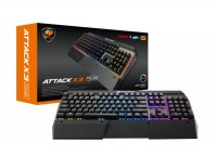 Клавиатура Cougar Attack X3 RGB Speedy USB, игровая механическая, Cherry MX Silv